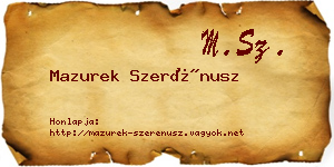 Mazurek Szerénusz névjegykártya